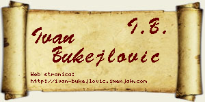 Ivan Bukejlović vizit kartica